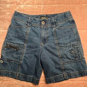 Eddie Bauer Blue Denim Cargo Shorts